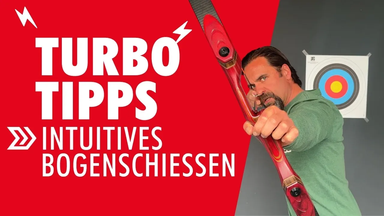 Bogenschütze im Vollauszug mit hohem Ankerpunkt